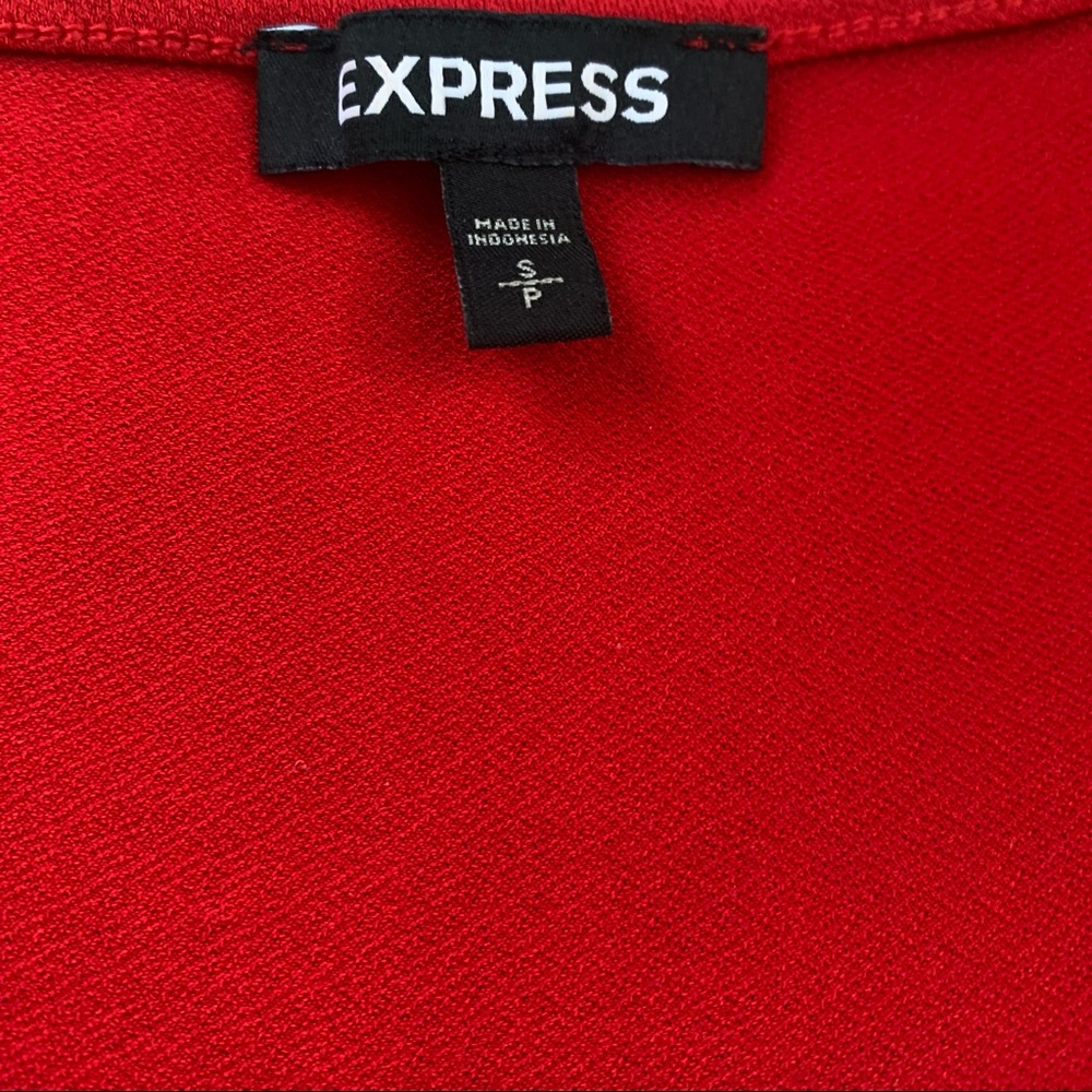 Express Red Ruffle Sleeve Blouse - Picture 3 of 4